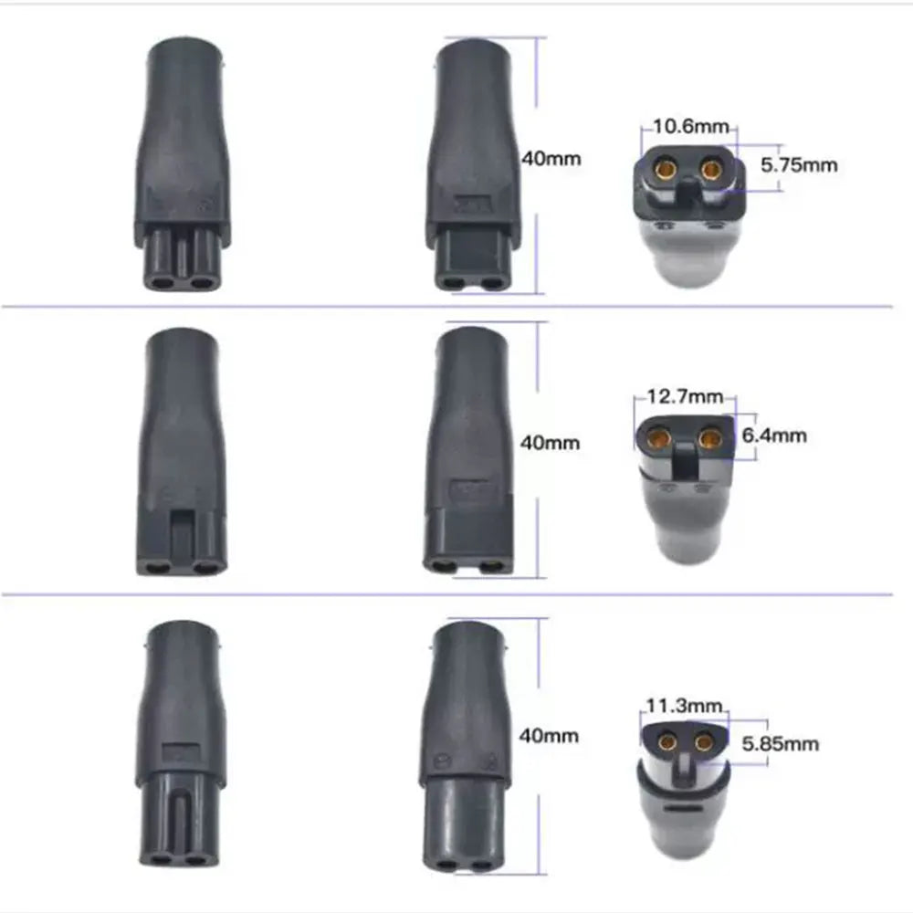 DC 5.5 * 2.1mm to 1.8/2.35 double hole multi-function charging adapter is used for Hair clipper, shaver and charging line adapte by DarkByteGear
