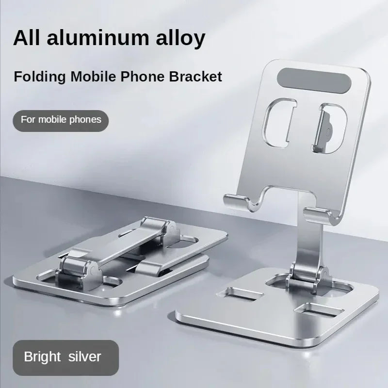 Universal Aluminum Alloy Foldable Desk Phone Holder Mount Stand For iPhone 15 14 Mobile Phone Holder Tablet Desktop Metal Holder by DarkByteGear