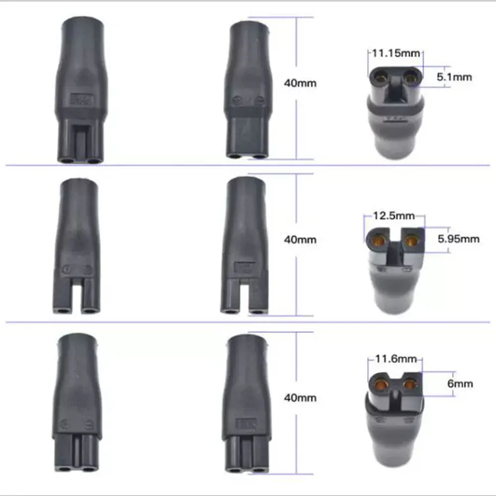 DC 5.5 * 2.1mm to 1.8/2.35 double hole multi-function charging adapter is used for Hair clipper, shaver and charging line adapte by DarkByteGear