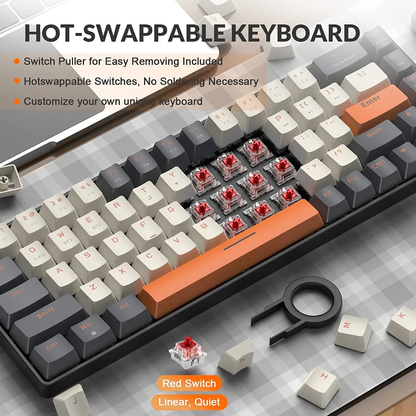 60% Wireless Mechanical Keyboard Bluetooth Dual Mode by DarkByteGear