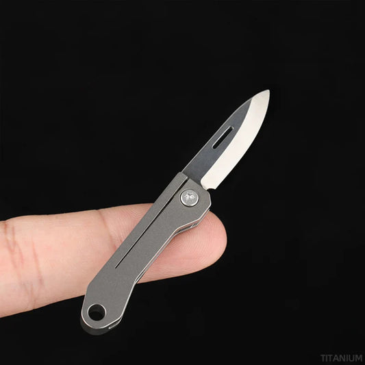 Titanium Alloy Mini EDC Knife Camping Equipment Unboxing Mini Knife Keychain Hanging Outdoor Multi Tools Knife by DarkByteGear