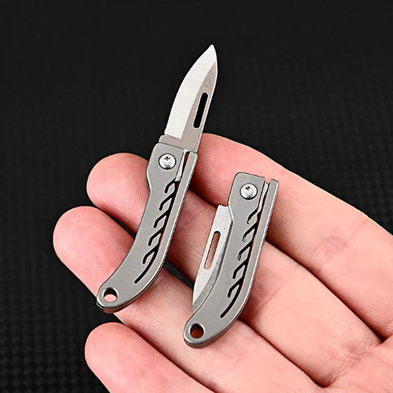 Titanium Alloy Mini Folding Knife for Outdoor Camping EDC Portable Unboxing Sharp Knife with High Hardness D2 Blade by DarkByteGear