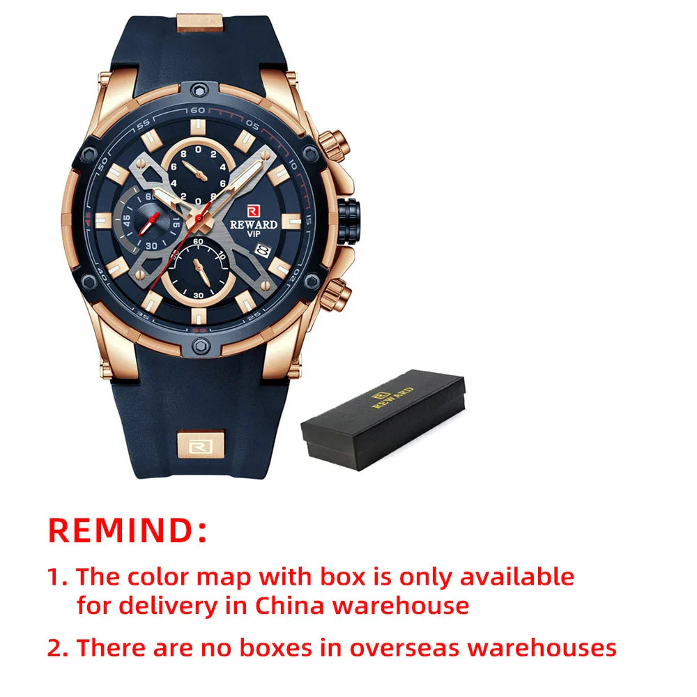 2023 New REWARD Mens Watches Blue Waterproof Watch by DarkByteGear