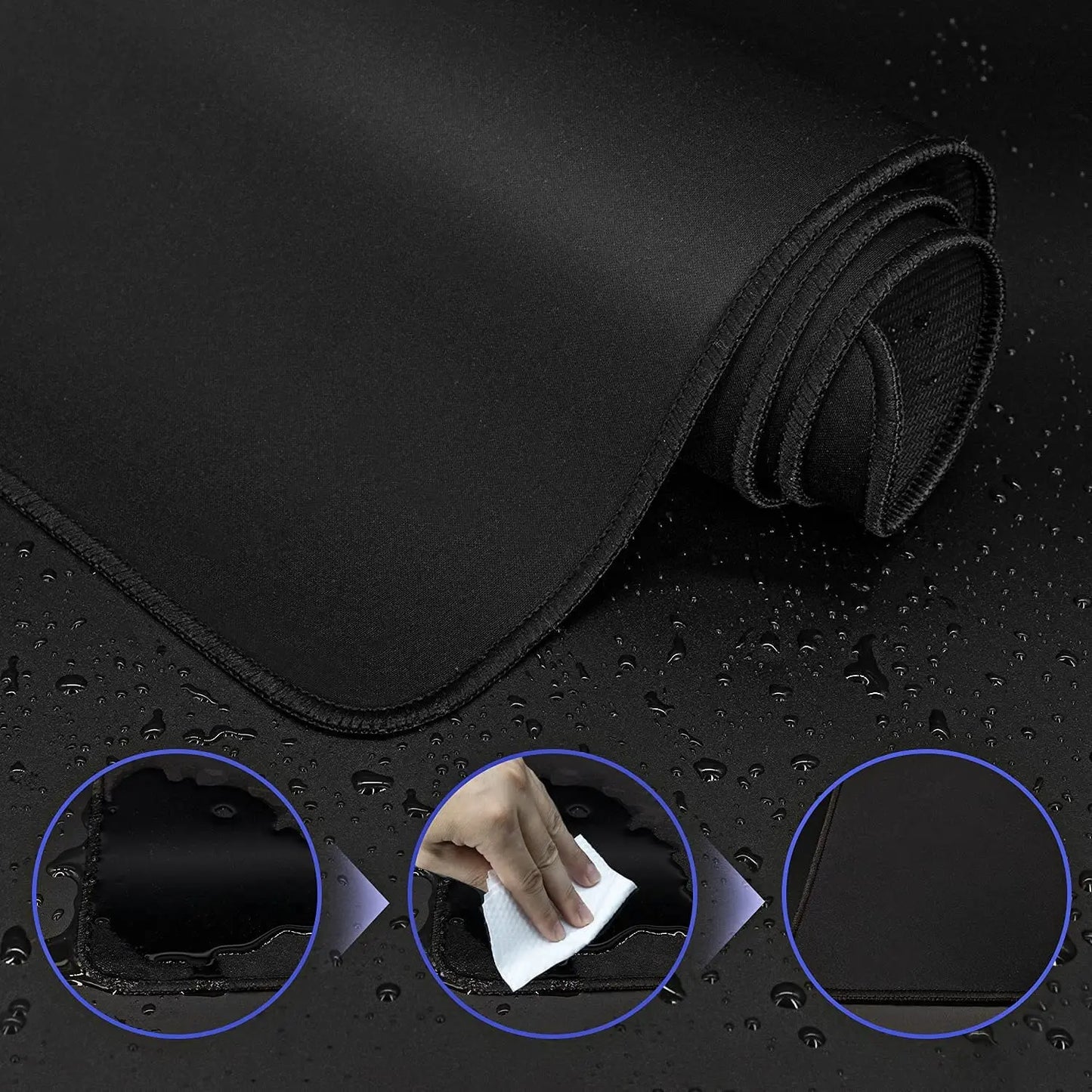 XXL Black Mouse Pad Gaming by DarkByteGear