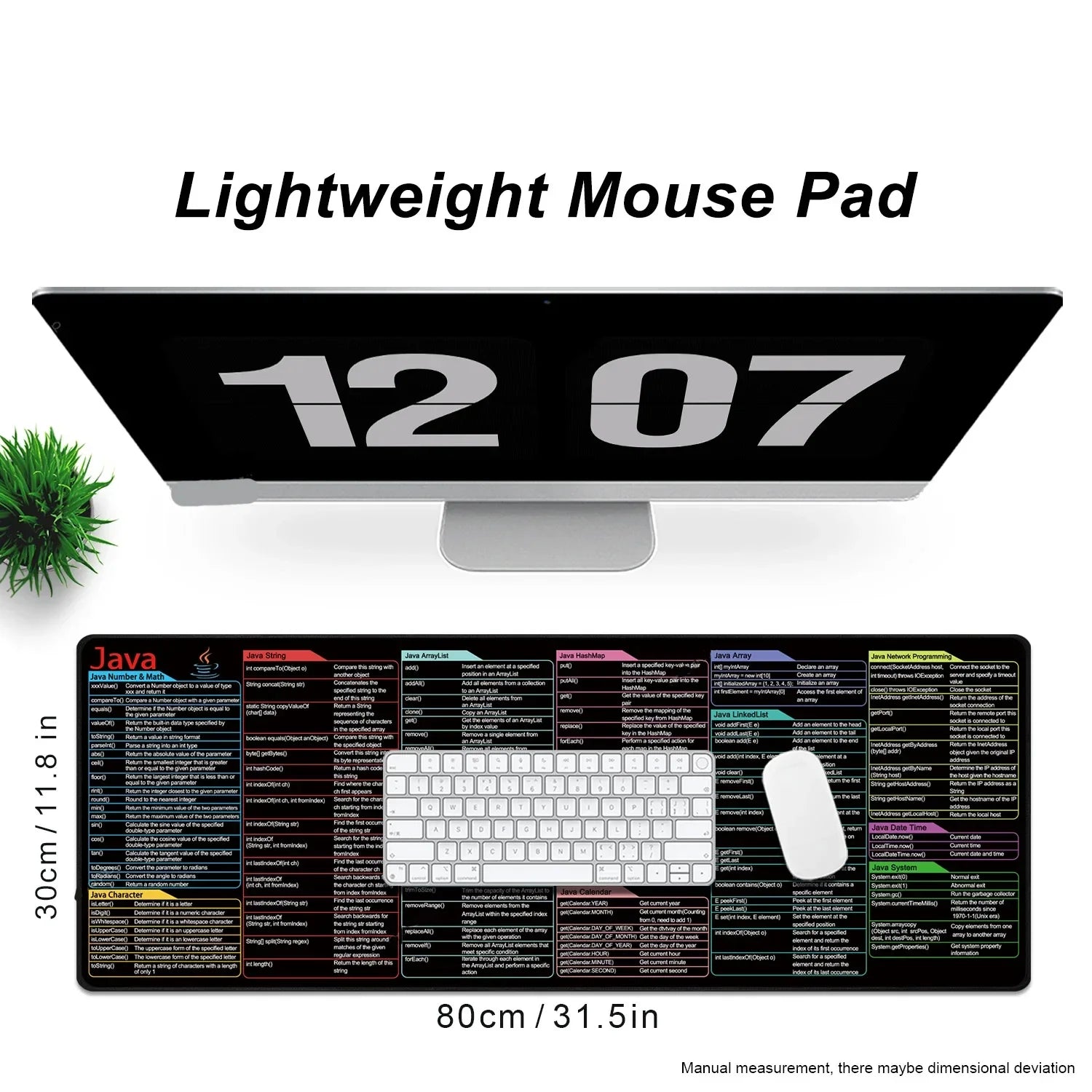 Java Programing Mouse Pad XXL Large Extended Shortcuts Keyboard Mousepad Cheat Sheet Non-Slip Desk Mat for Software Engineer by DarkByteGear