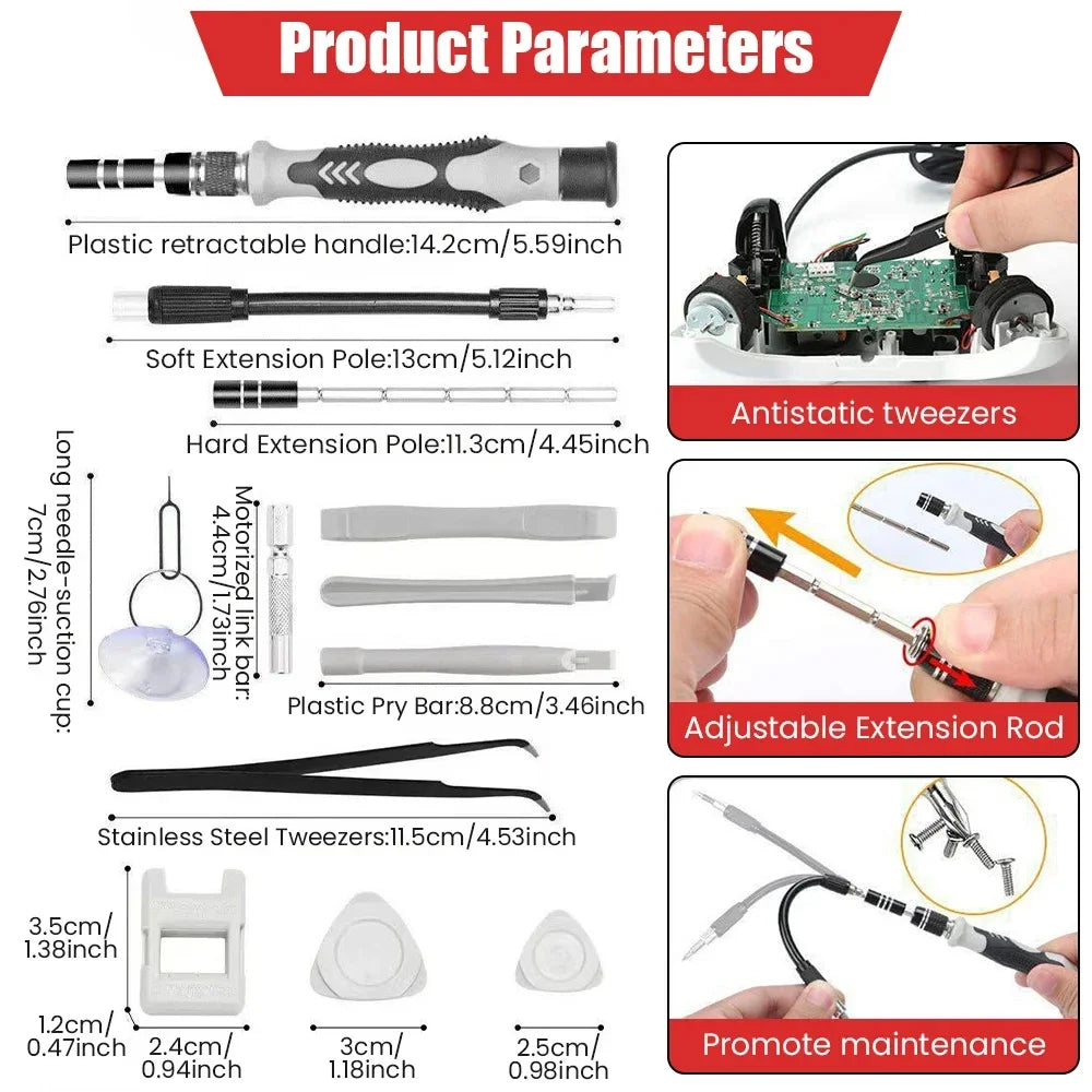 Electronics Screwdriver Set 115 in 1 Precision Screwdriver Tools Nut Driver Professional Magnetic Repair Tools Laptop Repair by DarkByteGear
