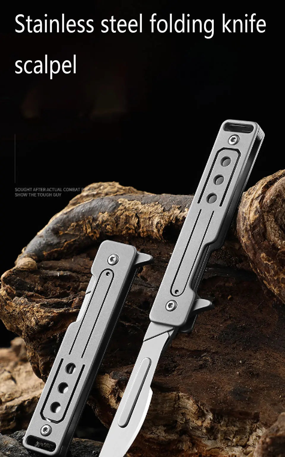 Titanium Alloy Scalpel Fast Open Folding Knife EDC Unpacking Pocket Knife Outdoor Camping Knife with 10pcs Replaceable Blades by DarkByteGear