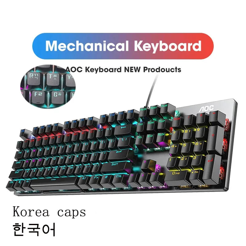 GK410 104 Keys Metal Panel Mechanical Keyboard RGB Light by DarkByteGear