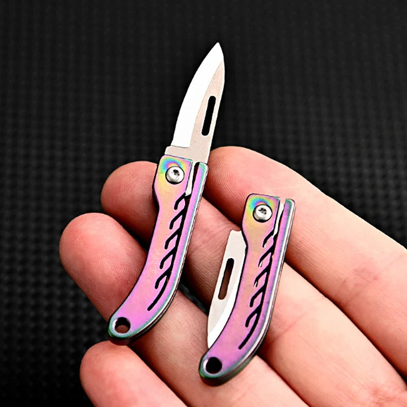 Titanium Alloy Mini Folding Knife for Outdoor Camping EDC Portable Unboxing Sharp Knife with High Hardness D2 Blade by DarkByteGear
