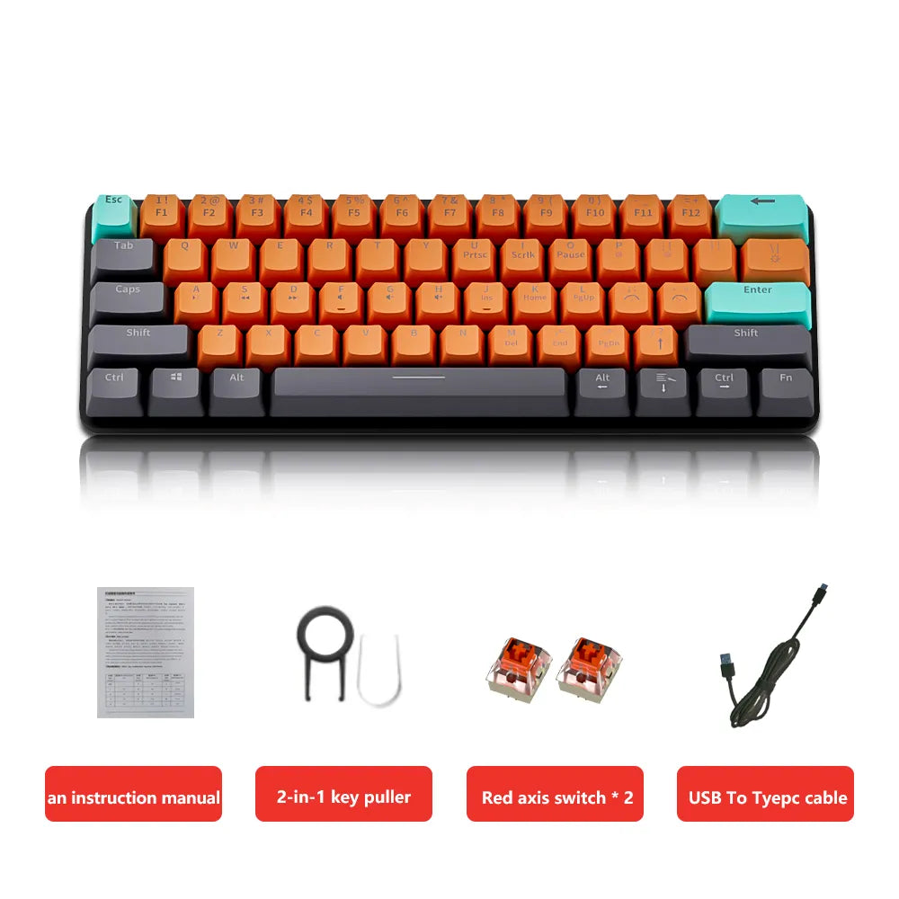 MUCAI MKA610 USB Mini Mechanical Gaming Wired Keyboard by DarkByteGear