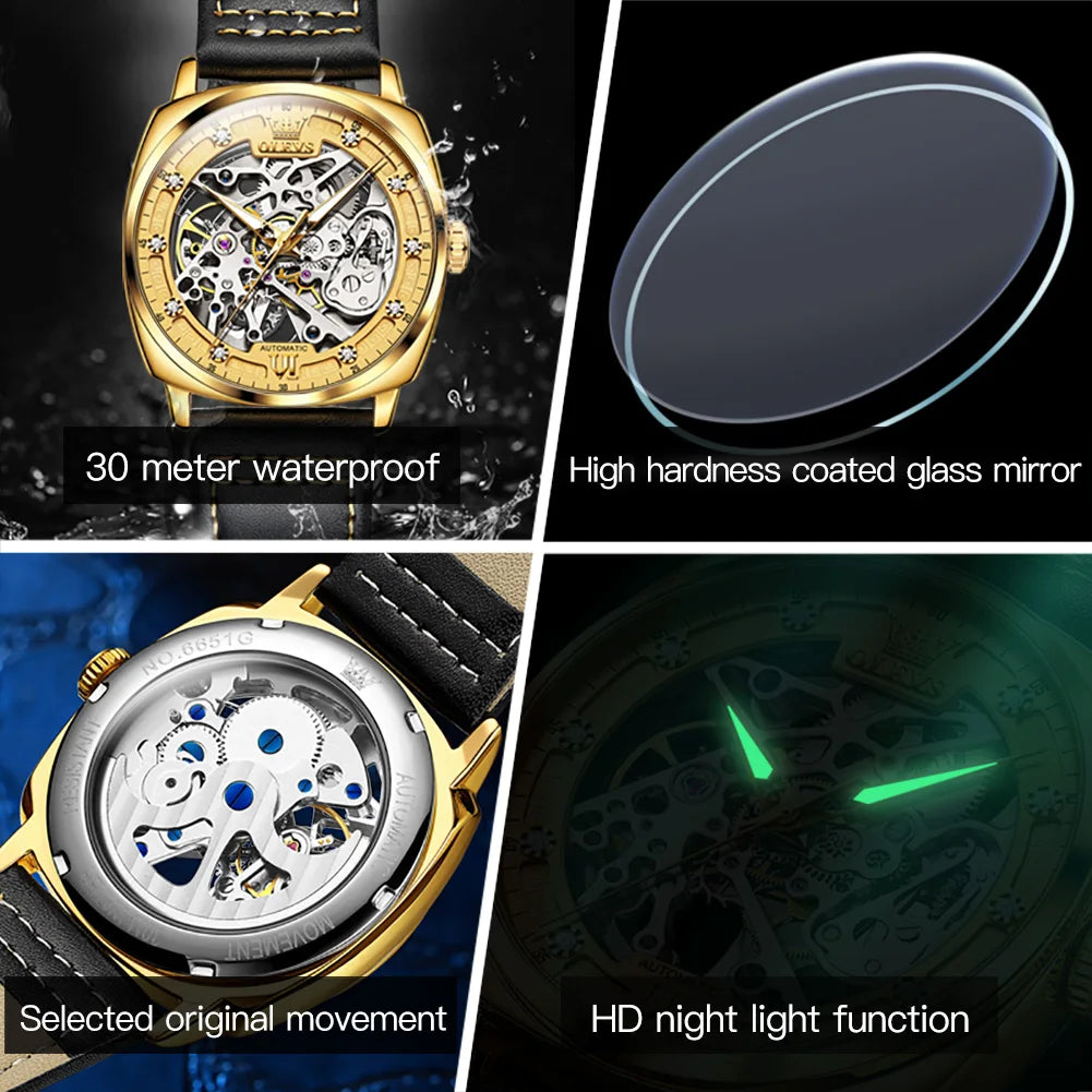 OLEVS Men's Watches Automatic Mechanical Men Watch by DarkByteGear