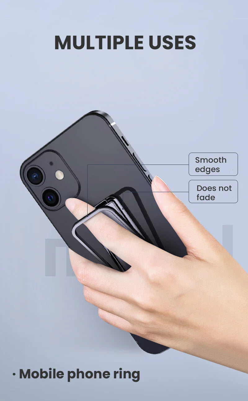 Metal Universal Finger Ring Phone Holder Stand Bracket Mini Phone Holder 360 Degree Rotating for Mobile Phone Pad Back Sticker by DarkByteGear