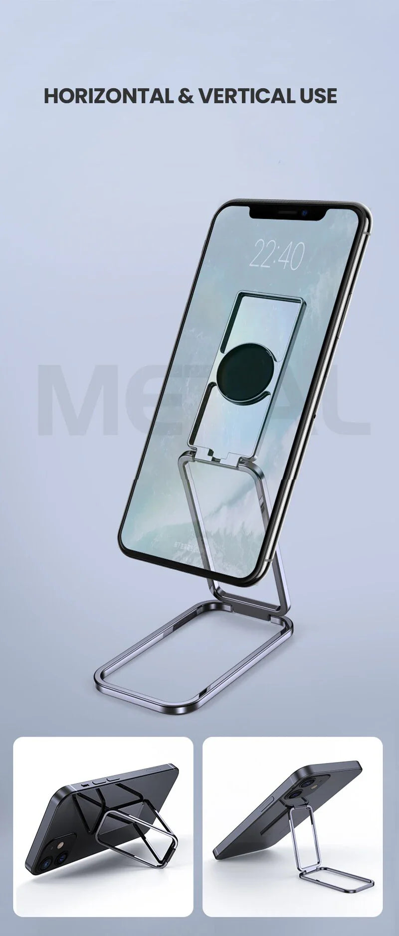 Metal Universal Finger Ring Phone Holder Stand Bracket Mini Phone Holder 360 Degree Rotating for Mobile Phone Pad Back Sticker by DarkByteGear
