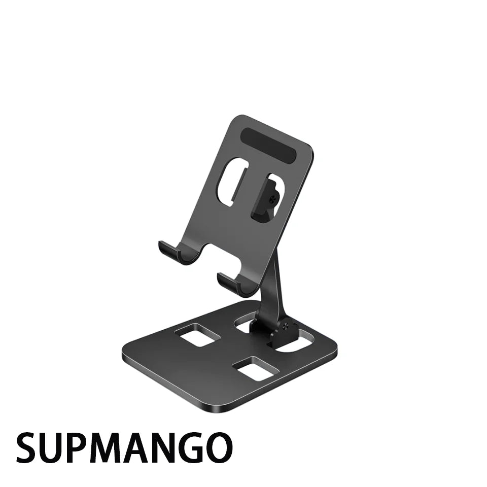 Folding Portable Desktop Metal Mobile Phone Stand Desk Lazy Stand Universal Support Stand for Mobile Phones and Tablets by DarkByteGear
