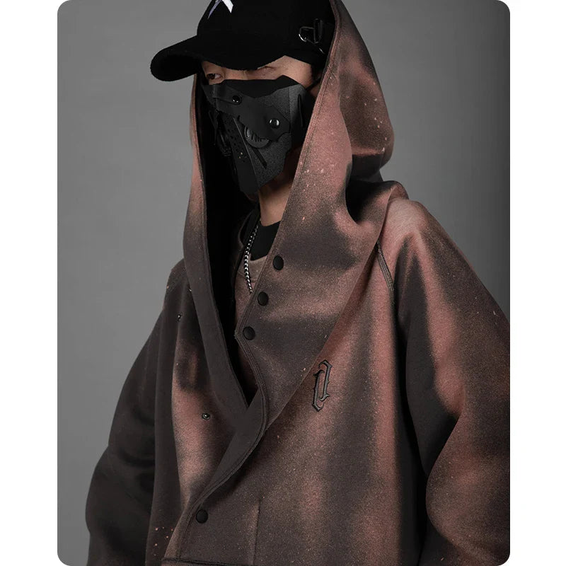 Unisex Oblique Placket Hooded Sweater by DarkByteGear