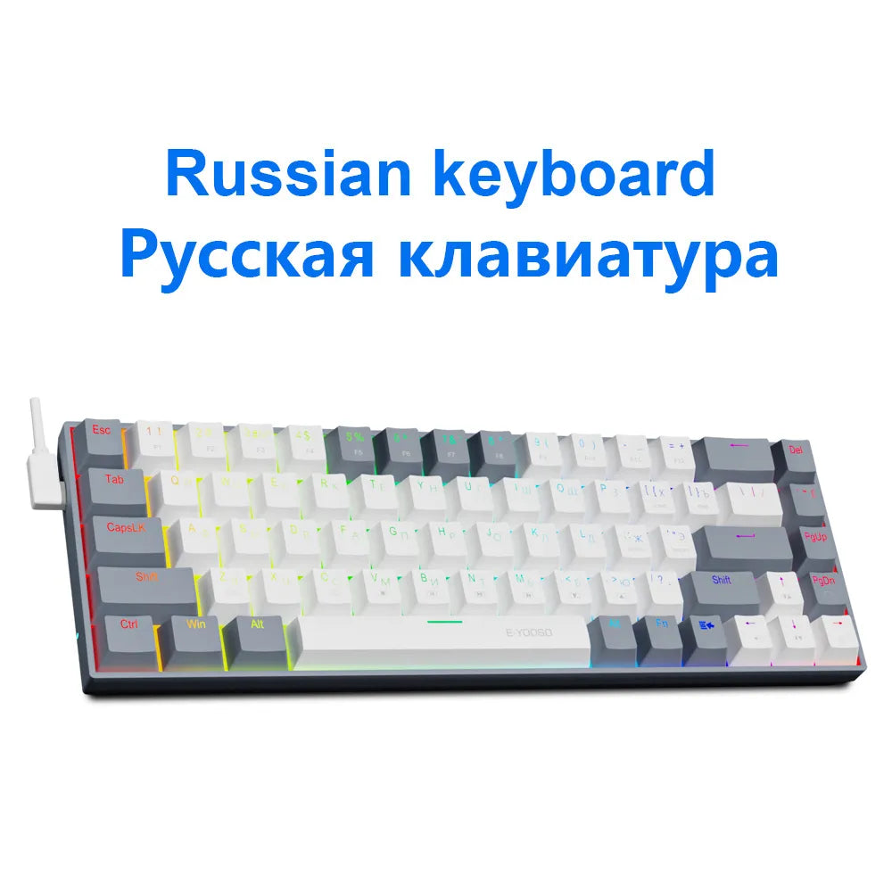 E-YOOSO Z686 RGB USB 60% Mini slim Mechanical Wired Keyboard by DarkByteGear