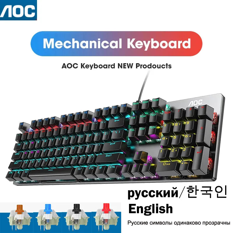 GK410 104 Keys Metal Panel Mechanical Keyboard RGB Light by DarkByteGear