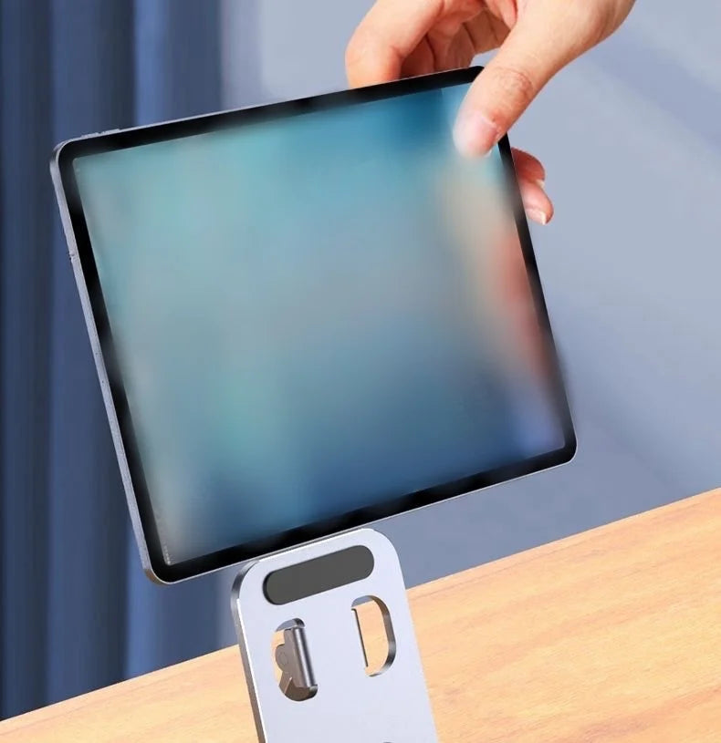 Folding Portable Desktop Metal Mobile Phone Stand Desk Lazy Stand Universal Support Stand for Mobile Phones and Tablets by DarkByteGear