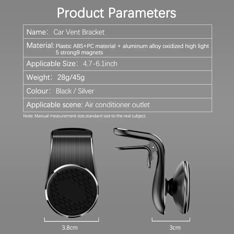 Magnetic Car Phone Holder Stand Air Vent Magnet Car Mount GPS Smartphone Mobile Support In Car Bracket for iPhone Samsung Xiaomi by DarkByteGear