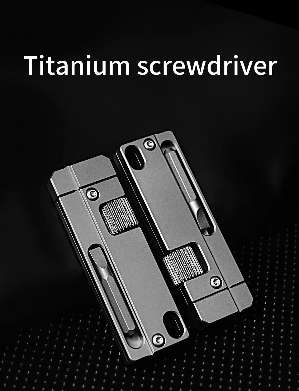 Titanium Functional Keychain Multifunctional Outdoor Portable EDC Tool With Screwdriver Also Can Unscrew Hexagonal Nut by DarkByteGear
