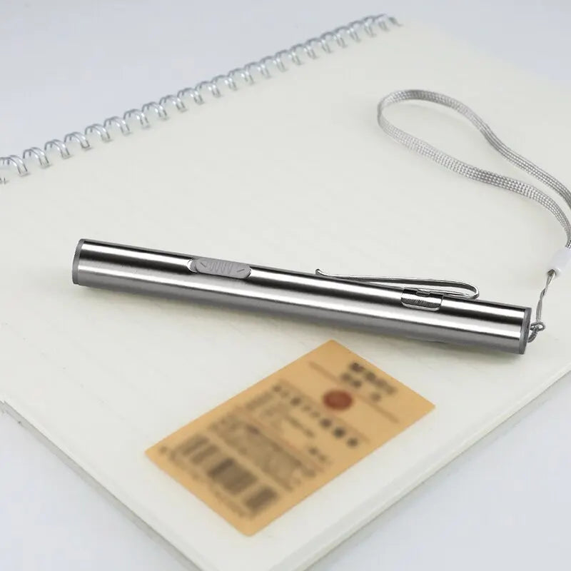 Mini Portable Medical Handy LED Pen Light Flashlight USB Rechargeable Dentist Nurse Torch with Stainless Steel Clip by DarkByteGear