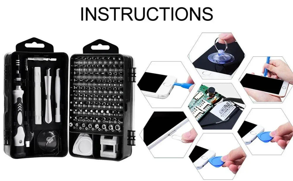 Electronics Screwdriver Set 115 in 1 Precision Screwdriver Tools Nut Driver Professional Magnetic Repair Tools Laptop Repair by DarkByteGear