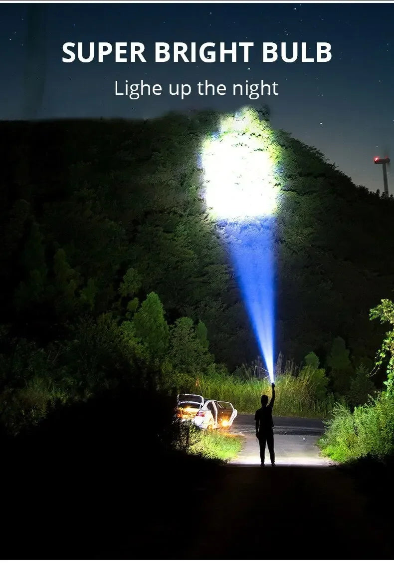 5LED High Power Led Flashlights Rechargeable Camping Spotlight with Side Light 3 Lighting Modes for Camping Adventure Outdoor by DarkByteGear