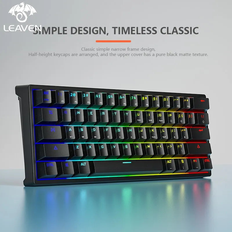LEAVEN K620 Wired Mechanical Keyboard 61 Keys by DarkByteGear