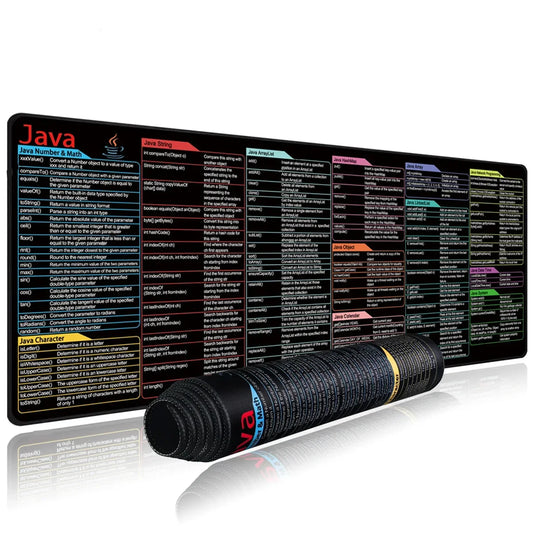 Java Programing Mouse Pad XXL Large Extended Shortcuts Keyboard Mousepad Cheat Sheet Non-Slip Desk Mat for Software Engineer by DarkByteGear