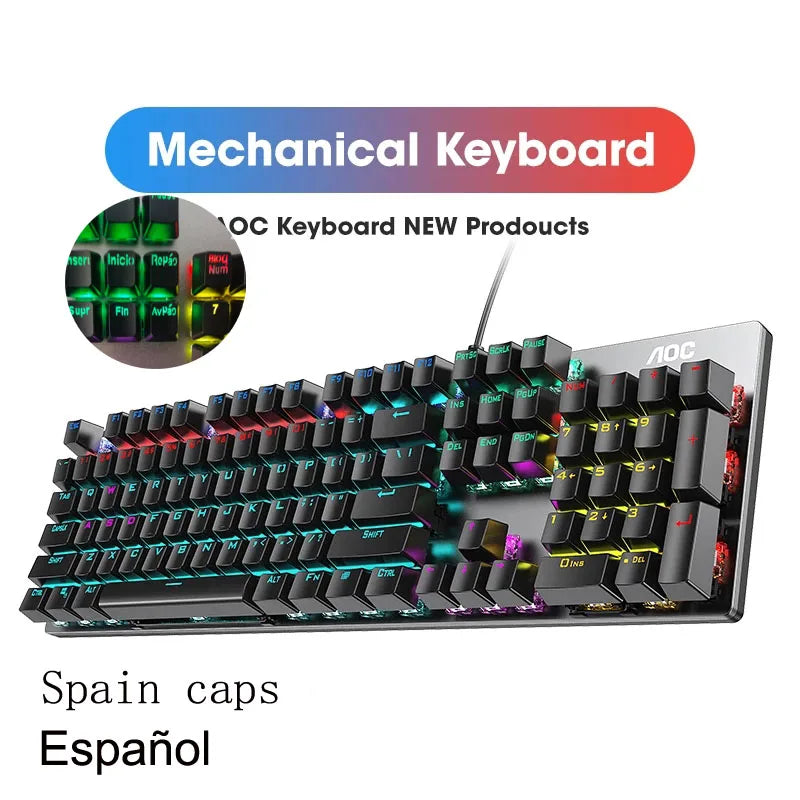 GK410 104 Keys Metal Panel Mechanical Keyboard RGB Light by DarkByteGear
