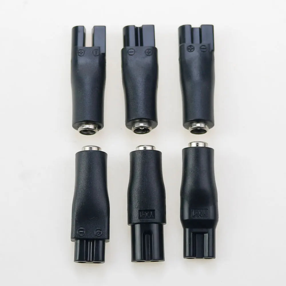 DC 5.5 * 2.1mm to 1.8/2.35 double hole multi-function charging adapter is used for Hair clipper, shaver and charging line adapte by DarkByteGear