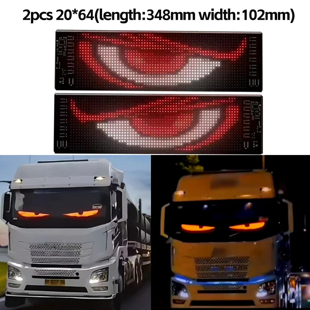 LED Matrix Pixel Panel Display Screen Flexible RGB Car Pattern Graffiti Scrolling Text Animation Shop Reminder Light Bluetooth by DarkByteGear