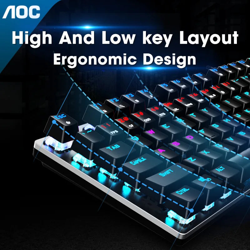 GK410 104 Keys Metal Panel Mechanical Keyboard RGB Light by DarkByteGear