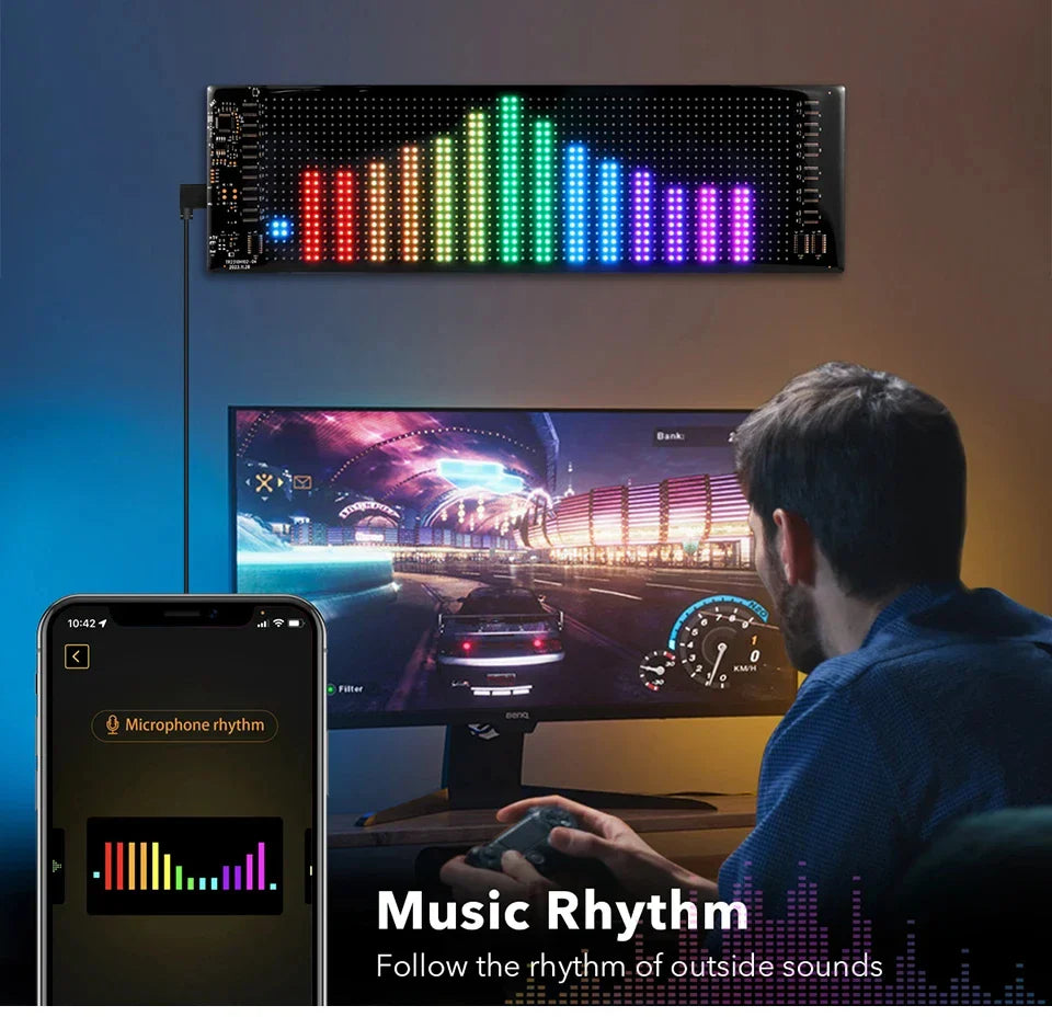 LED Matrix Pixel Panel Display Screen Flexible RGB Car Pattern Graffiti Scrolling Text Animation Shop Reminder Light Bluetooth by DarkByteGear