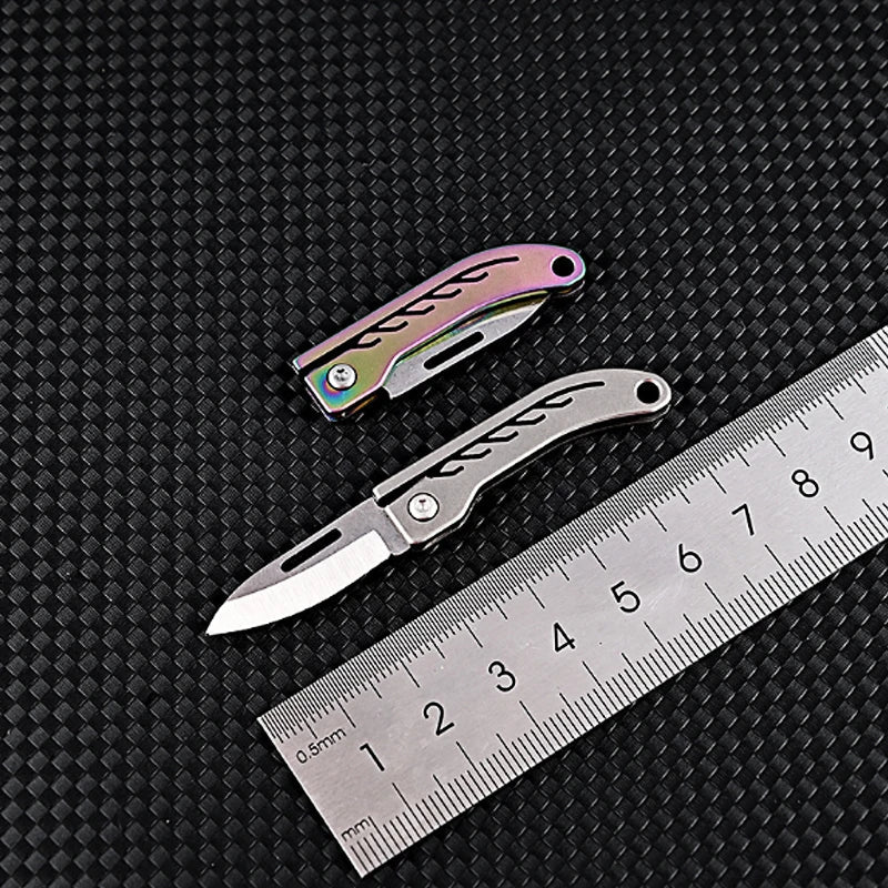 Titanium Alloy Mini Folding Knife for Outdoor Camping EDC Portable Unboxing Sharp Knife with High Hardness D2 Blade by DarkByteGear