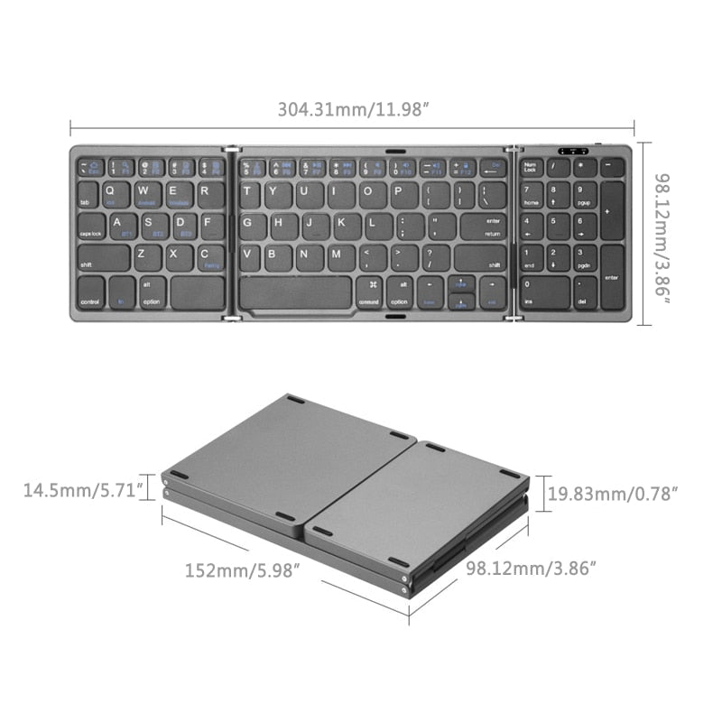 PixelMorph Mini Wireless Foldable Keyboard by DarkByteGear