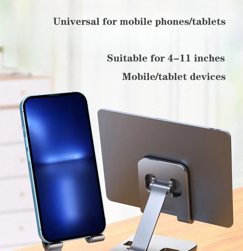 Folding Portable Desktop Metal Mobile Phone Stand Desk Lazy Stand Universal Support Stand for Mobile Phones and Tablets by DarkByteGear