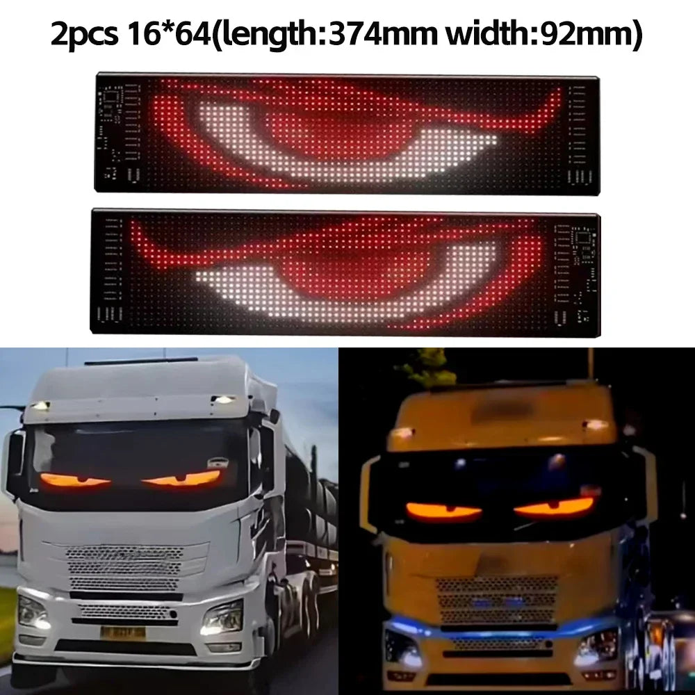 LED Matrix Pixel Panel Display Screen Flexible RGB Car Pattern Graffiti Scrolling Text Animation Shop Reminder Light Bluetooth by DarkByteGear