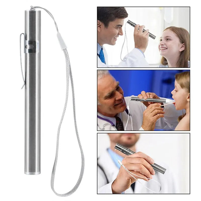 Mini Portable Medical Handy LED Pen Light Flashlight USB Rechargeable Dentist Nurse Torch with Stainless Steel Clip by DarkByteGear