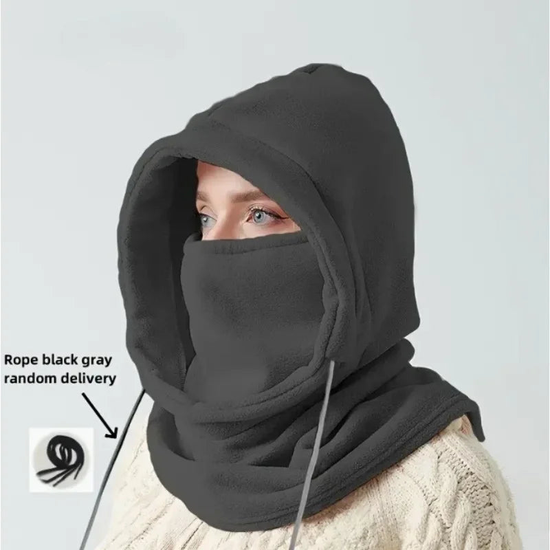 Winter Balaclava Hooded Scarf - Warm Neck Gaiter with Hood for Outdoor Activities, Cycling, Skiing - Black, Pink, Khaki by DarkByteGear