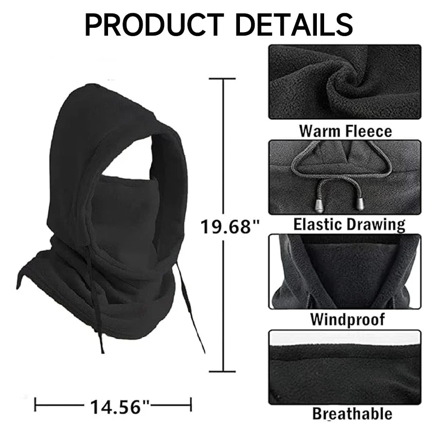 Fashion Winter Warm Cap for Men Women Fleece Balaclava Hat Head Cover Neck Hat Motorcycle Bike Windproof Sports Scarf Caps by DarkByteGear