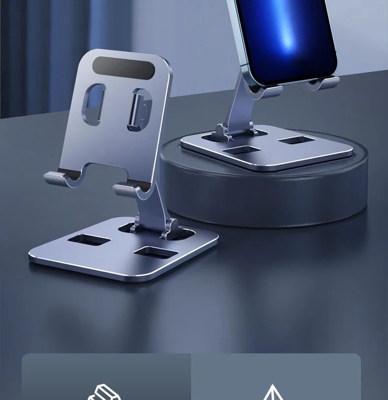 Folding Portable Desktop Metal Mobile Phone Stand Desk Lazy Stand Universal Support Stand for Mobile Phones and Tablets by DarkByteGear