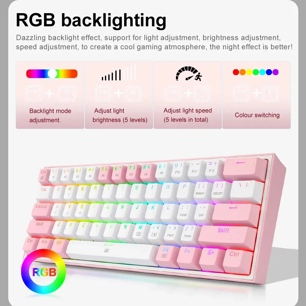 REDRAGON Fizz K617 RGB USB Mini Mechanical Keyboard by DarkByteGear