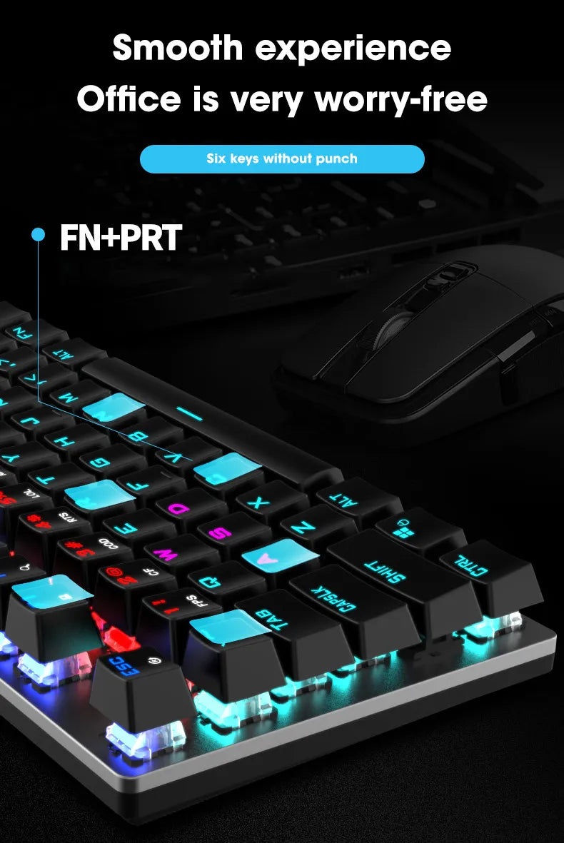 GK410 104 Keys Metal Panel Mechanical Keyboard RGB Light by DarkByteGear