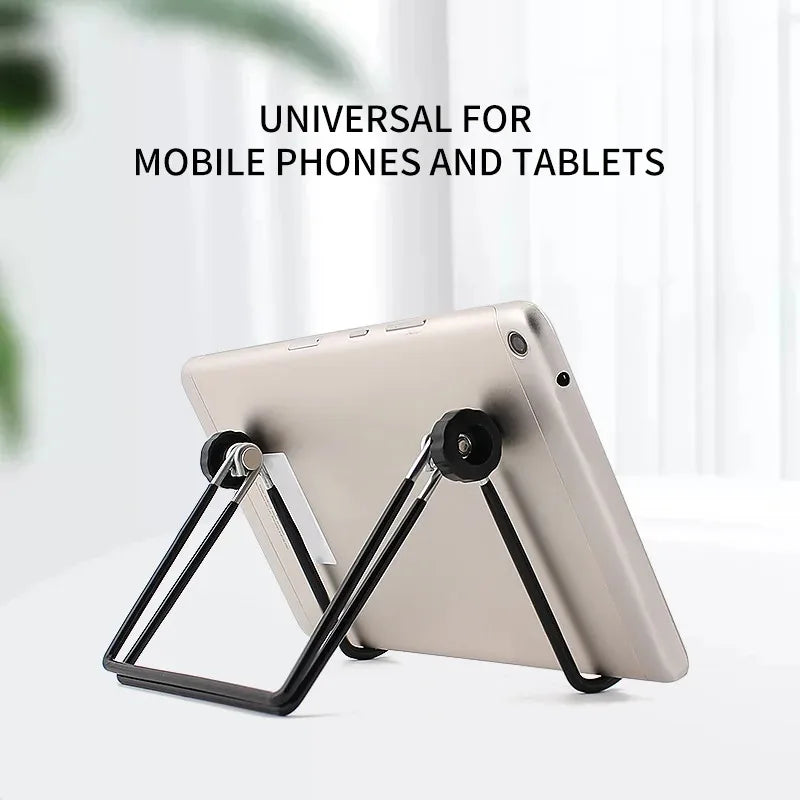 Portable Metal Tablet Stand Mount Foldable Desk Flexible Phone Stand for IPad IPhone Samsung Huawei Universal Work Home Travel by DarkByteGear