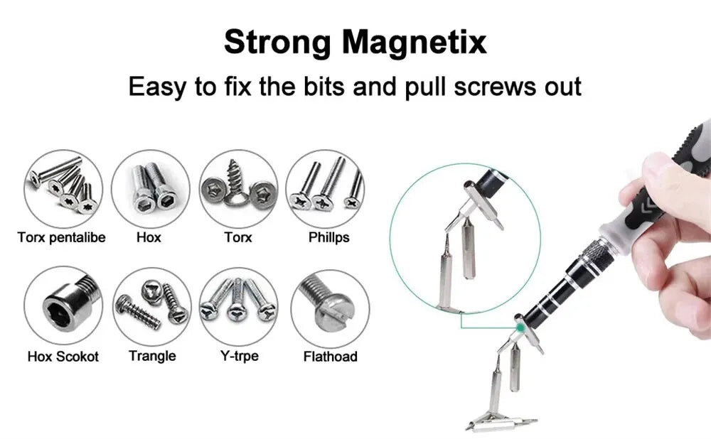 Electronics Screwdriver Set 115 in 1 Precision Screwdriver Tools Nut Driver Professional Magnetic Repair Tools Laptop Repair by DarkByteGear
