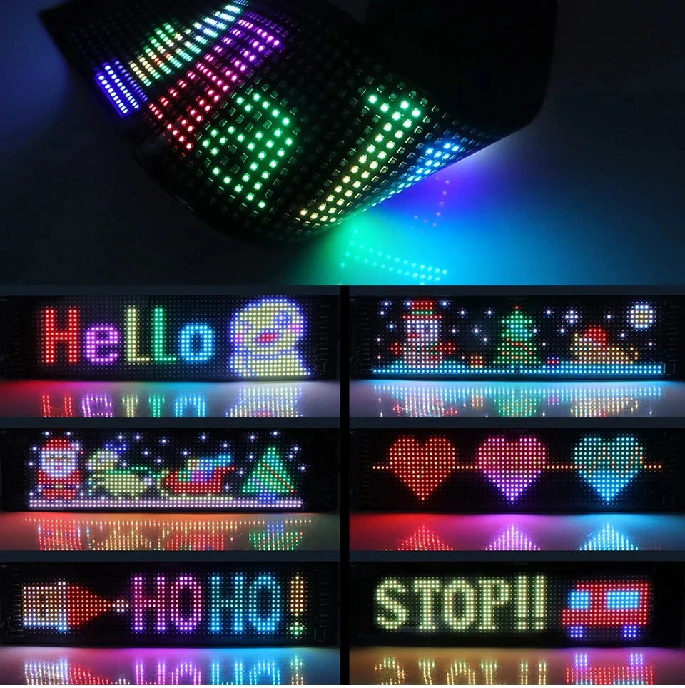LED Matrix Pixel Panel Display Screen Flexible RGB Car Pattern Graffiti Scrolling Text Animation Shop Reminder Light Bluetooth by DarkByteGear
