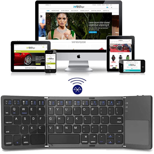 StealthFold Hacker-Grade Bluetooth Touchpad Keyboard by DarkByteGear