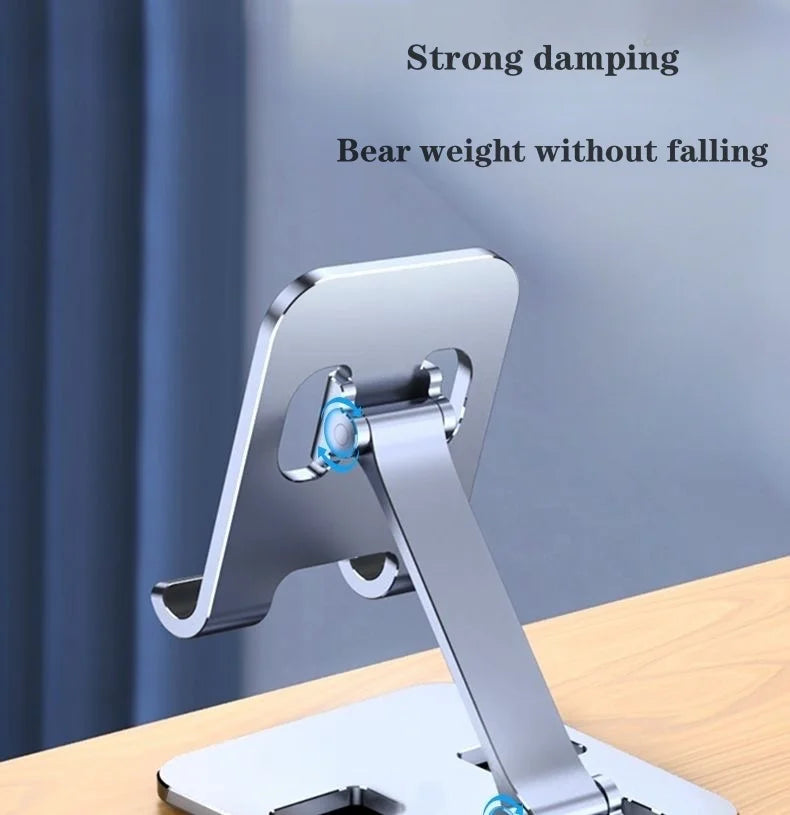 Folding Portable Desktop Metal Mobile Phone Stand Desk Lazy Stand Universal Support Stand for Mobile Phones and Tablets by DarkByteGear