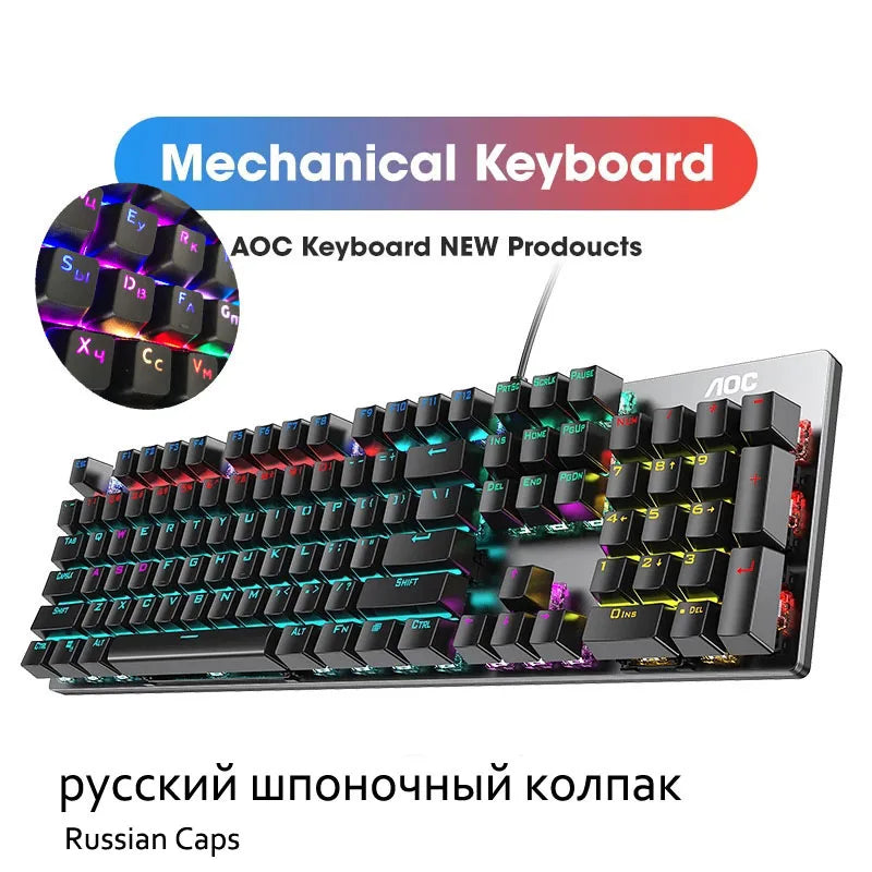 GK410 104 Keys Metal Panel Mechanical Keyboard RGB Light by DarkByteGear